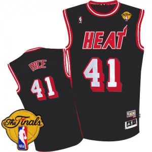 Maillot NBA Miami Heat #41 Glen Rice Noir Adidas Authentic Hardwood Classic Nights Finals Patch - Homme