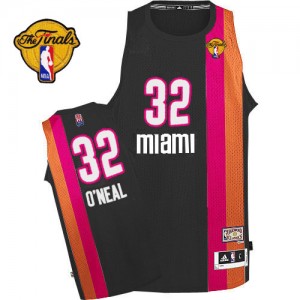 Maillot NBA Authentic Shaquille O'Neal #32 Miami Heat ABA Hardwood Classic Finals Patch Noir - Homme