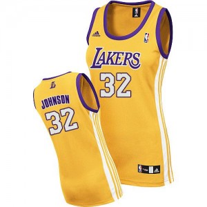 Maillot Adidas Or Home Authentic Los Angeles Lakers - Magic Johnson #32 - Femme