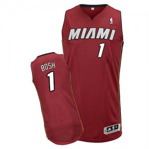 Maillot Authentic Miami Heat NBA Alternate Rouge - #1 Chris Bosh - Homme