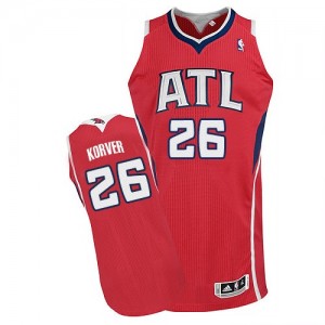 Maillot NBA Rouge Kyle Korver #26 Atlanta Hawks Alternate Authentic Homme Adidas