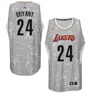 Los Angeles Lakers #24 Adidas City Light Gris Authentic Maillot d'équipe de NBA Braderie - Kobe Bryant pour Homme