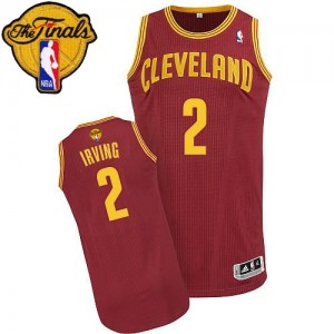 Maillot Adidas Vin Rouge Road 2015 The Finals Patch Authentic Cleveland Cavaliers - Kyrie Irving #2 - Enfants