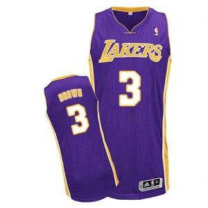 Maillot Authentic Los Angeles Lakers NBA Road Violet - #3 Anthony Brown - Homme