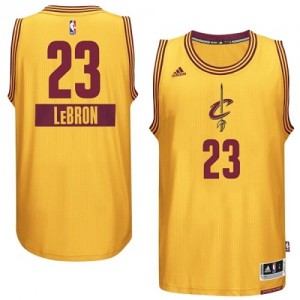 Maillot NBA Or LeBron James #23 Cleveland Cavaliers 2014-15 Christmas Day Authentic Homme Adidas