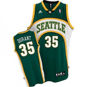 Maillot NBA Oklahoma City Thunder #35 Kevin Durant Vert Adidas Authentic Seattle SuperSonics Style - Homme