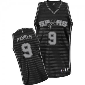Maillot NBA Gris noir Tony Parker #9 San Antonio Spurs Groove Authentic Homme Adidas