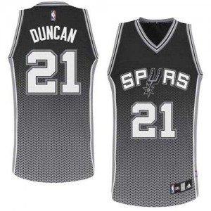 San Antonio Spurs Tim Duncan #21 Resonate Fashion Authentic Maillot d'équipe de NBA - Noir pour Homme