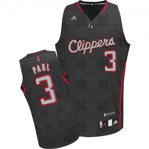 Maillot NBA Los Angeles Clippers #3 Chris Paul Noir Adidas Swingman Rhythm Fashion - Homme