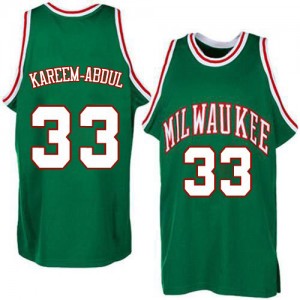 Maillot Authentic Milwaukee Bucks NBA Throwback Vert - #33 Kareem Abdul-Jabbar - Homme