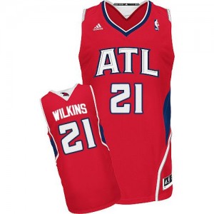 Atlanta Hawks Dominique Wilkins #21 Alternate Swingman Maillot d'équipe de NBA - Rouge pour Homme