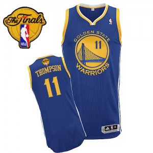 Maillot NBA Bleu royal Klay Thompson #11 Golden State Warriors Road 2015 The Finals Patch Authentic Enfants Adidas