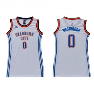 Maillot Swingman Oklahoma City Thunder NBA Dress Blanc - #0 Russell Westbrook - Femme