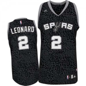 Maillot Authentic San Antonio Spurs NBA Crazy Light Noir - #2 Kawhi Leonard - Homme