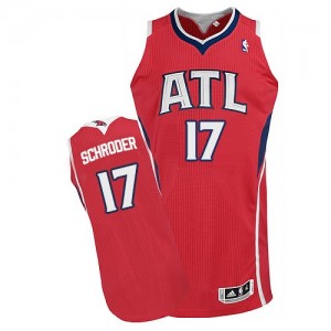 Maillot NBA Rouge Dennis Schroder #17 Atlanta Hawks Alternate Authentic Homme Adidas