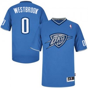 Oklahoma City Thunder Russell Westbrook #0 2013 Christmas Day Authentic Maillot d'équipe de NBA - Bleu pour Homme