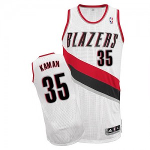 Maillot NBA Authentic Chris Kaman #35 Portland Trail Blazers Home Blanc - Homme