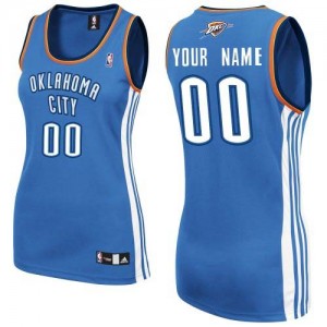 Maillot NBA Bleu royal Authentic Personnalisé Oklahoma City Thunder Road Femme Adidas