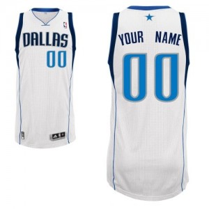 Maillot NBA Blanc Authentic Personnalisé Dallas Mavericks Home Homme Adidas
