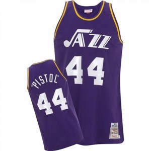 Maillot NBA Utah Jazz #44 Pete Maravich Violet Adidas Swingman Pistol - Homme