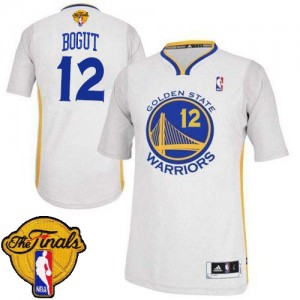 Maillot NBA Authentic Andrew Bogut #12 Golden State Warriors Alternate 2015 The Finals Patch Blanc - Homme