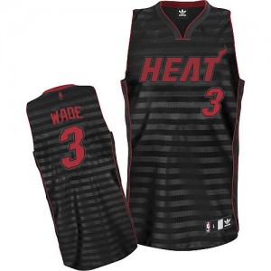 Maillot NBA Gris noir Dwyane Wade #3 Miami Heat Groove Authentic Homme Adidas
