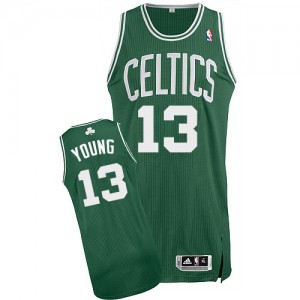 Maillot Adidas Vert (No Blanc) Road Authentic Boston Celtics - James Young #13 - Homme