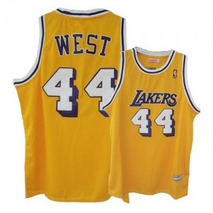Maillot NBA Or Jerry West #44 Los Angeles Lakers Throwback Swingman Homme Mitchell and Ness