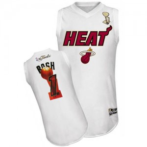Miami Heat Chris Bosh #1 Finals Authentic Maillot d'équipe de NBA - Blanc pour Homme