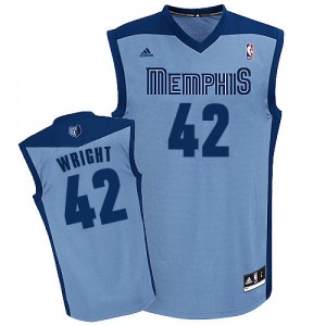 Maillot NBA Memphis Grizzlies #42 Lorenzen Wright Bleu clair Adidas Swingman Alternate - Homme