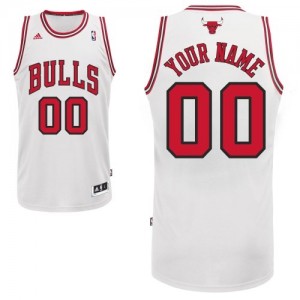Chicago Bulls Personnalisé Adidas Home Blanc Maillot d'équipe de NBA Promotions - Swingman pour Homme