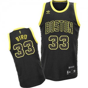 Boston Celtics #33 Adidas Electricity Fashion Noir Swingman Maillot d'équipe de NBA pas cher - Larry Bird pour Homme