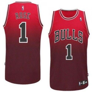 Maillot NBA Chicago Bulls #1 Derrick Rose Rouge Adidas Authentic Resonate Fashion - Homme