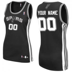 San Antonio Spurs Personnalisé Adidas Road Noir Maillot d'équipe de NBA pas cher - Authentic pour Femme