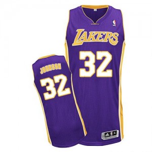 Maillot Adidas Violet Road Authentic Los Angeles Lakers - Magic Johnson #32 - Enfants