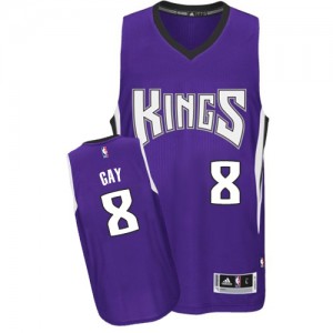 Sacramento Kings #8 Adidas Road Violet Authentic Maillot d'équipe de NBA pour pas cher - Rudy Gay pour Homme