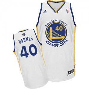 Maillot NBA Blanc Harrison Barnes #40 Golden State Warriors Home Swingman Homme Adidas