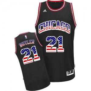 Maillot NBA Noir Jimmy Butler #21 Chicago Bulls USA Flag Fashion Swingman Homme Adidas