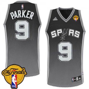 San Antonio Spurs Tony Parker #9 Resonate Fashion Finals Patch Swingman Maillot d'équipe de NBA - Noir pour Homme