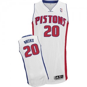 Maillot NBA Blanc Jodie Meeks #20 Detroit Pistons Home Authentic Homme Adidas
