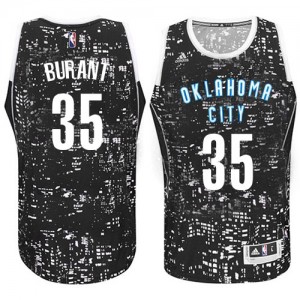 Maillot Authentic Oklahoma City Thunder NBA City Light Noir - #35 Kevin Durant - Homme