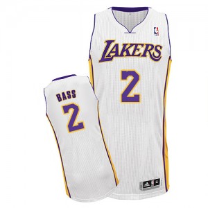 Los Angeles Lakers #2 Adidas Alternate Blanc Authentic Maillot d'équipe de NBA pas cher - Brandon Bass pour Homme
