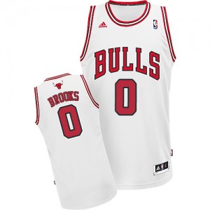Maillot NBA Blanc Aaron Brooks #0 Chicago Bulls Home Swingman Homme Adidas