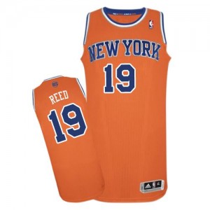 New York Knicks #19 Adidas Alternate Orange Authentic Maillot d'équipe de NBA pour pas cher - Willis Reed pour Homme