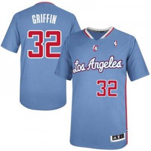 Maillot NBA Los Angeles Clippers #32 Blake Griffin Bleu royal Adidas Authentic Pride - Homme