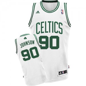 Maillot NBA Boston Celtics #90 Amir Johnson Blanc Adidas Swingman Home - Homme