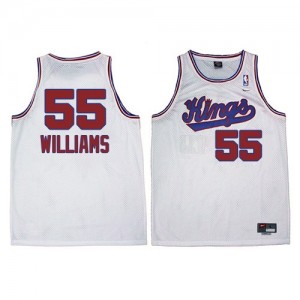 Maillot NBA Sacramento Kings #55 Jason Williams Blanc Adidas Swingman New Throwback - Homme