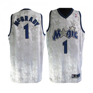 Maillot NBA Orlando Magic #1 Tracy Mcgrady Blanc Adidas Authentic Star Limited Edition - Homme