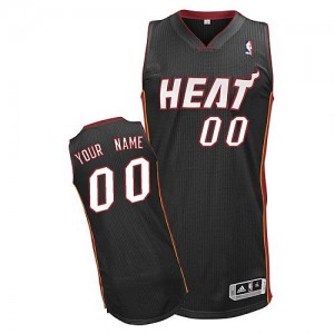 Miami Heat Personnalisé Adidas Road Noir Maillot d'équipe de NBA Discount - Authentic pour Homme