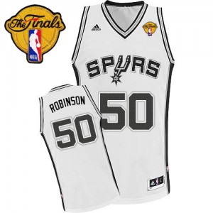 Maillot Swingman San Antonio Spurs NBA Home Finals Patch Blanc - #50 David Robinson - Homme